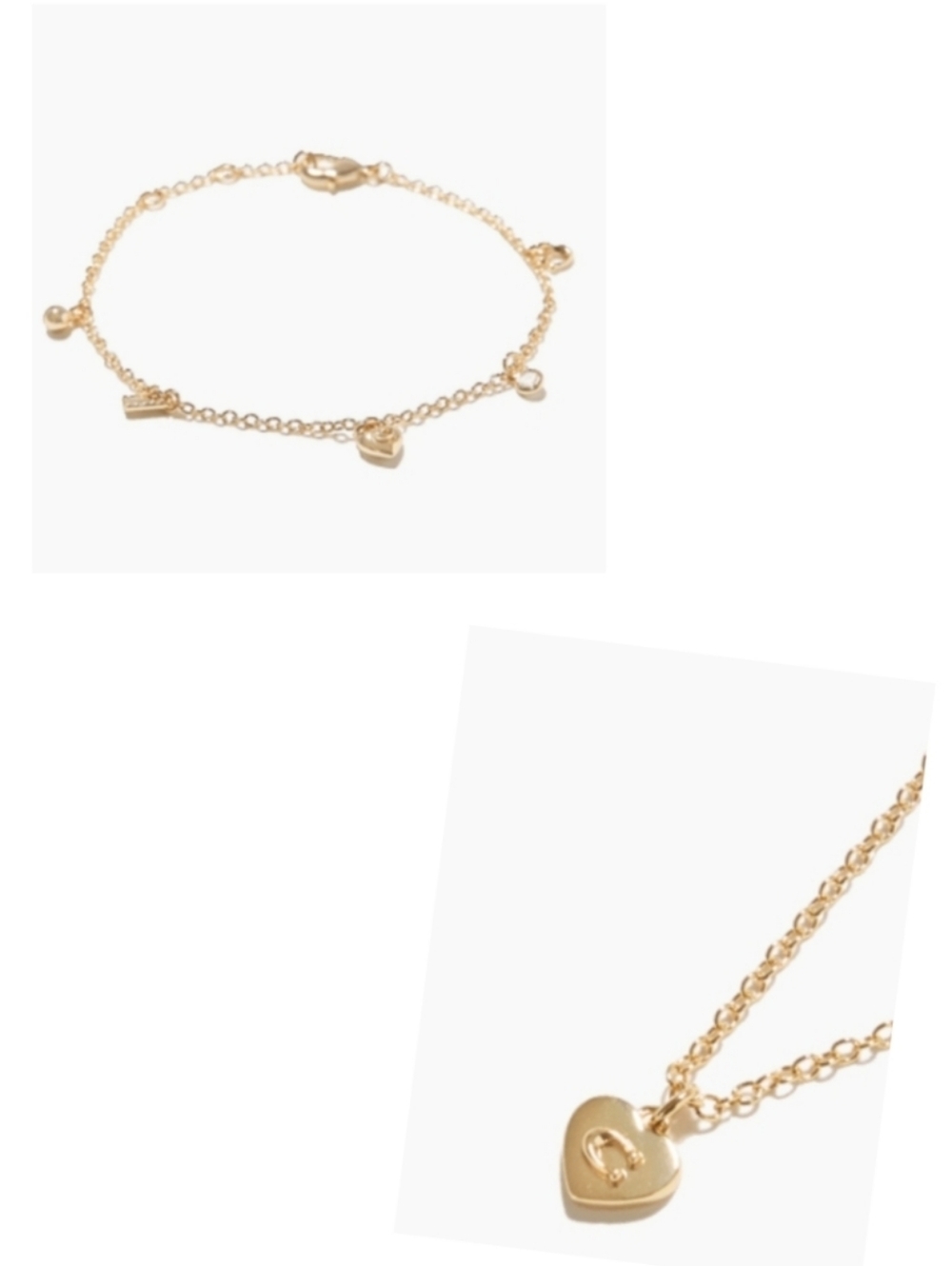 Coach Heart Pendant Necklace And Coach Charm Bracelet